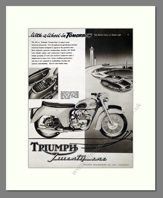 Triumph - Twenty One. Vintage Advert 1958 (ref AD67430)