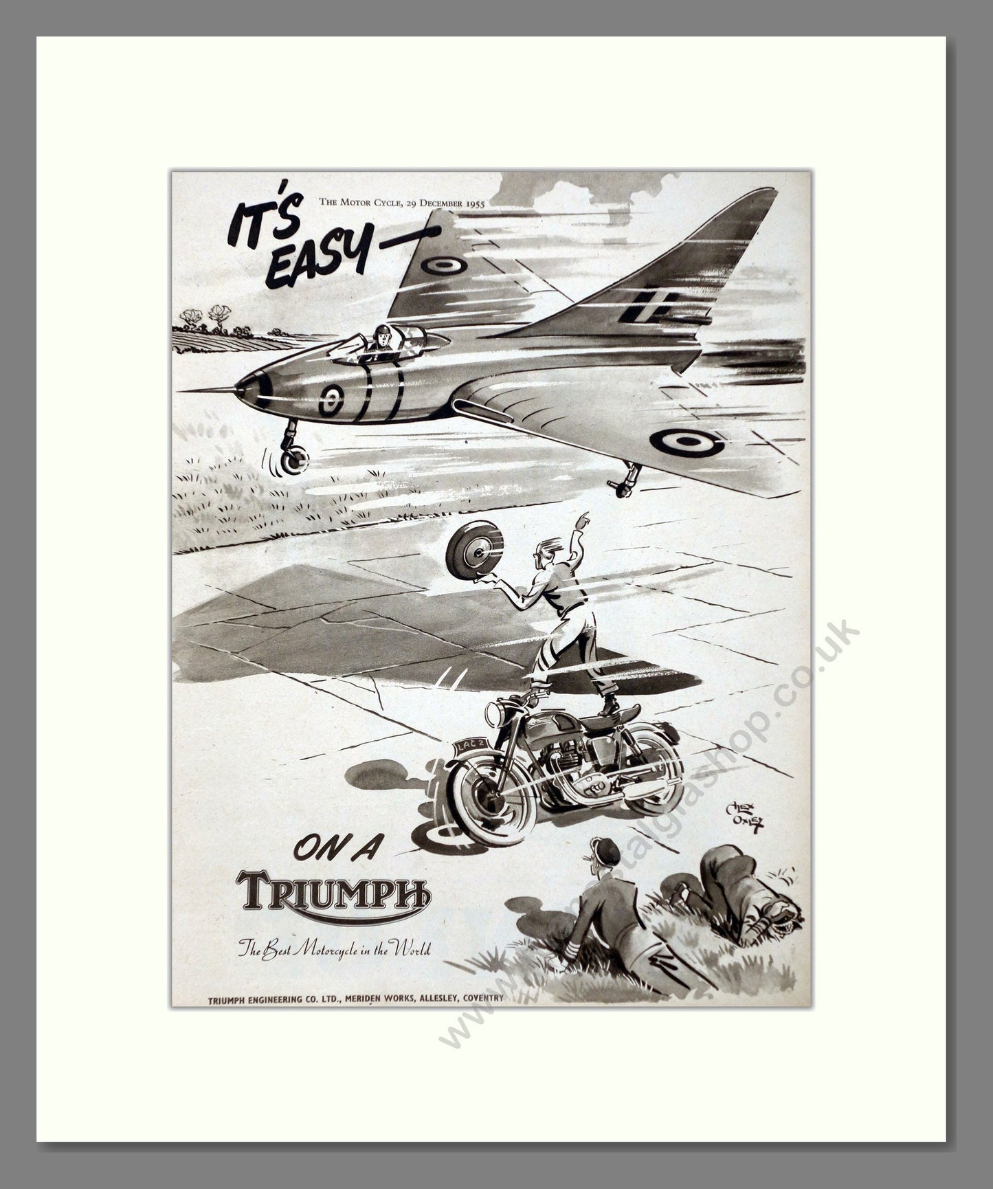 Triumph - It's Easy On A Triumph. Vintage Advert 1955 (ref AD67436)