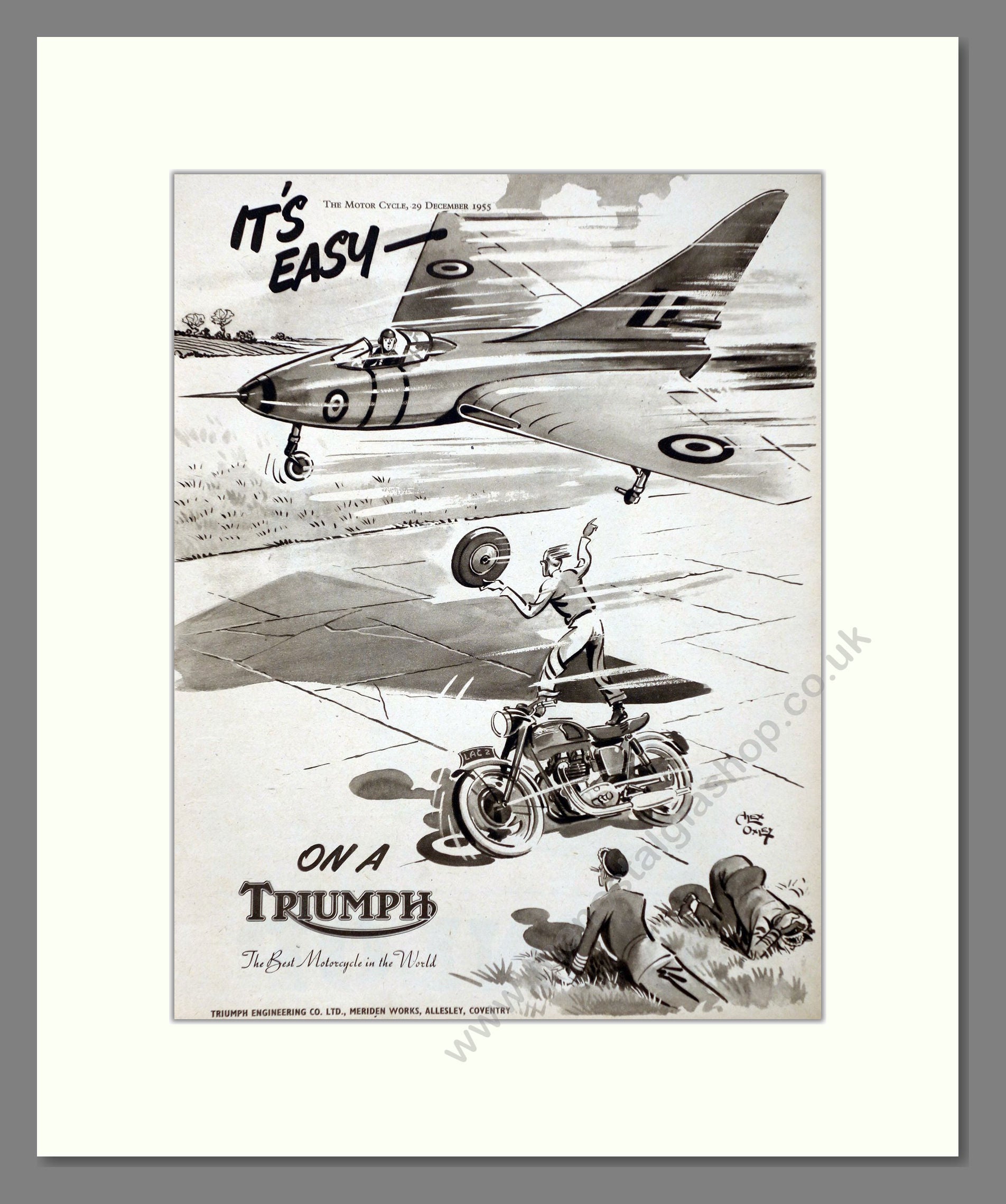 Triumph - It's Easy On A Triumph. Vintage Advert 1955 (ref AD67436)