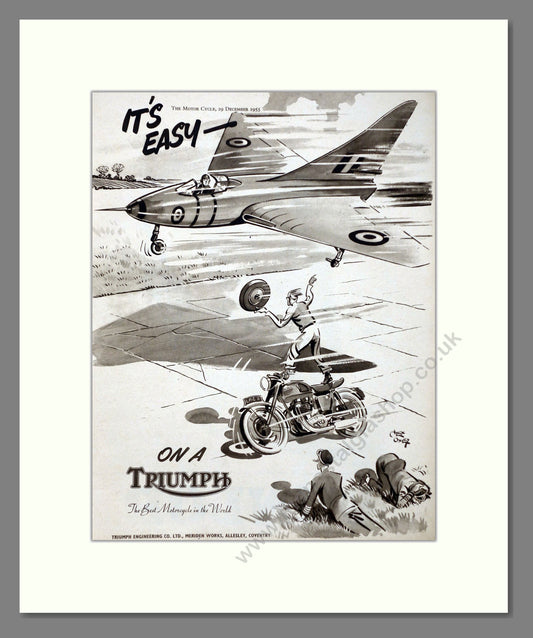Triumph - It's Easy On A Triumph. Vintage Advert 1955 (ref AD67436)