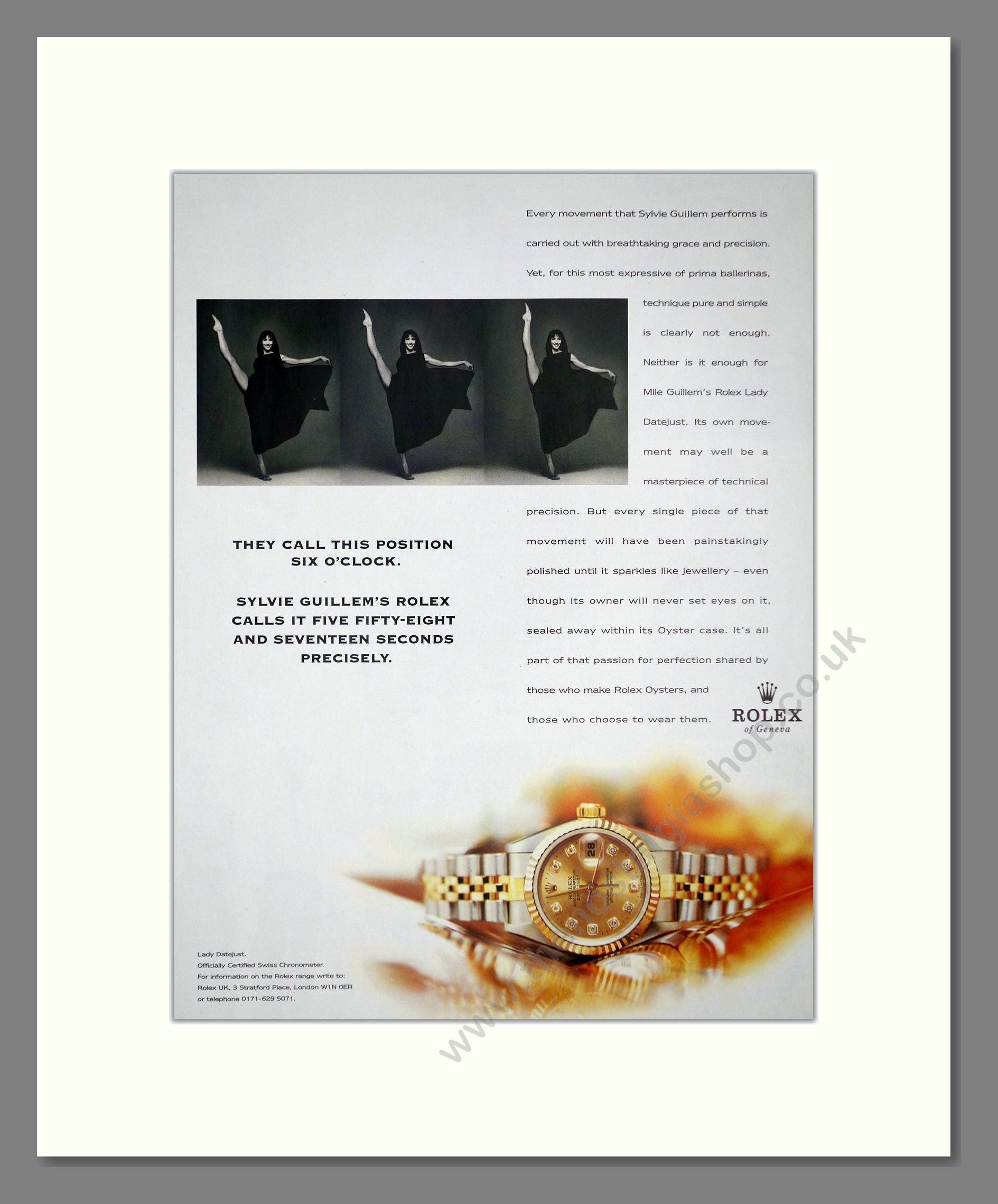 Rolex - Lady Datejust. Vintage Advert 1999 (ref AD67453)