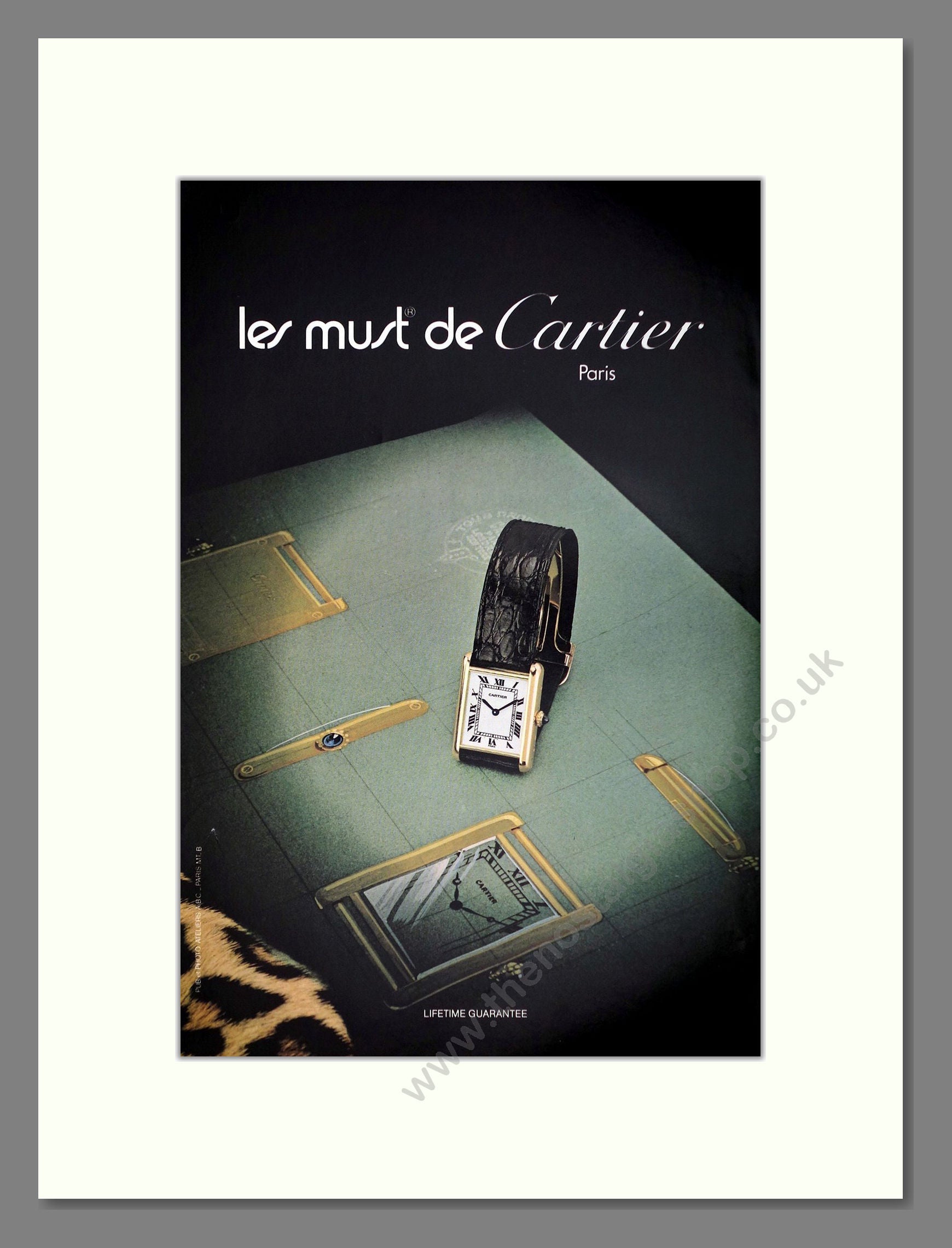 Cartier - Tank Watch. Vintage Advert 1980 (ref AD67457)
