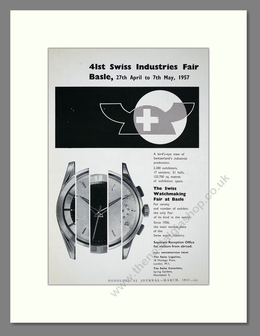 Swiss Industries - Watch Fair Basel. Vintage Advert 1957 (ref AD67460)