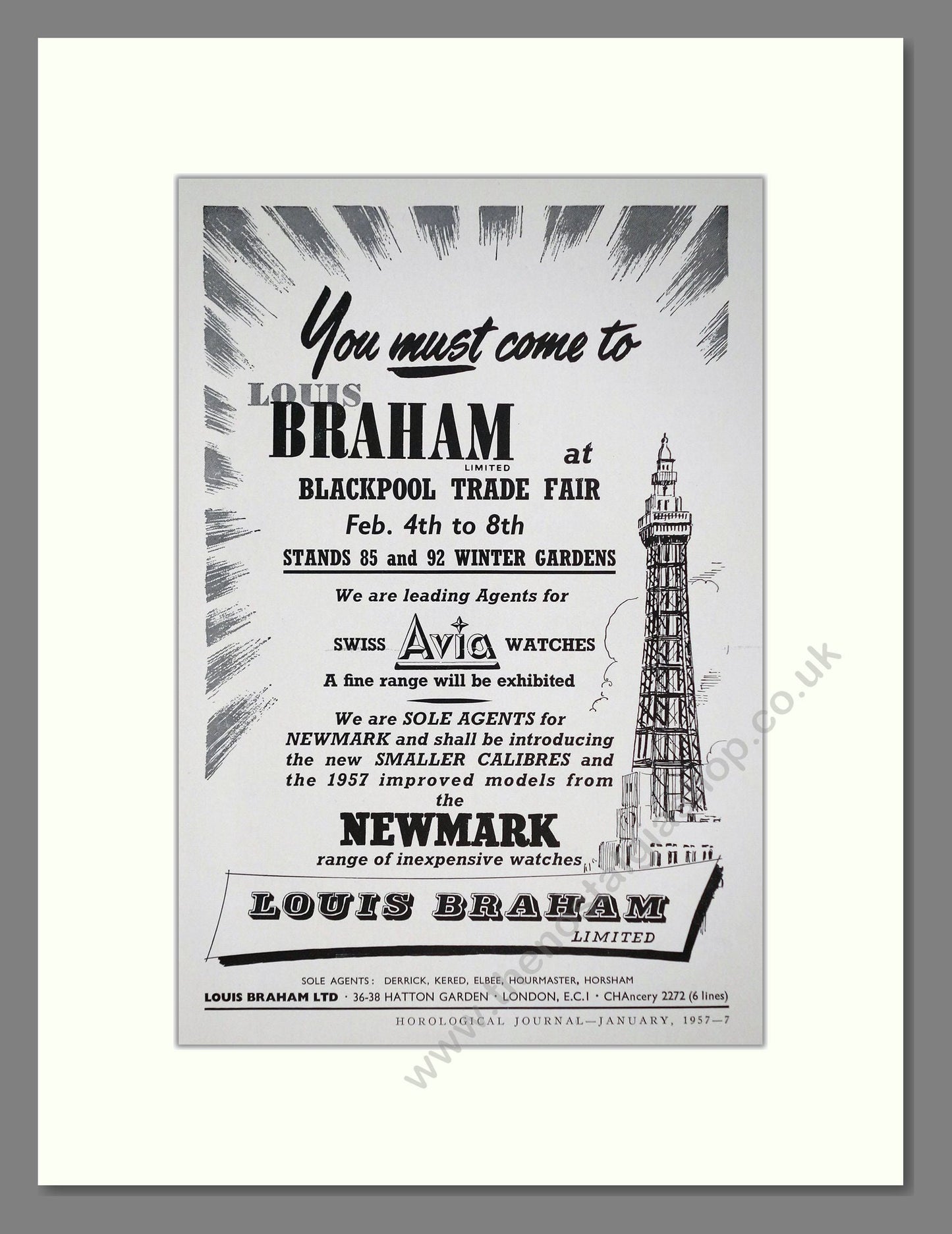 Newmark - Blackpool Trade Fair. Vintage Advert 1957 (ref AD67462)