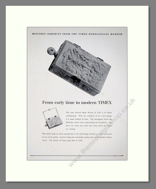 Timex - Horological Museum. Vintage Advert 1957 (ref AD67467)