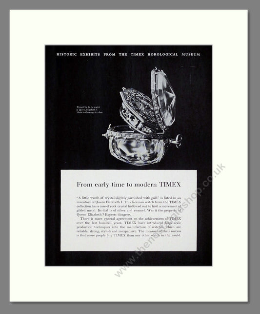 Timex - Horological Museum. Vintage Advert 1957 (ref AD67468)