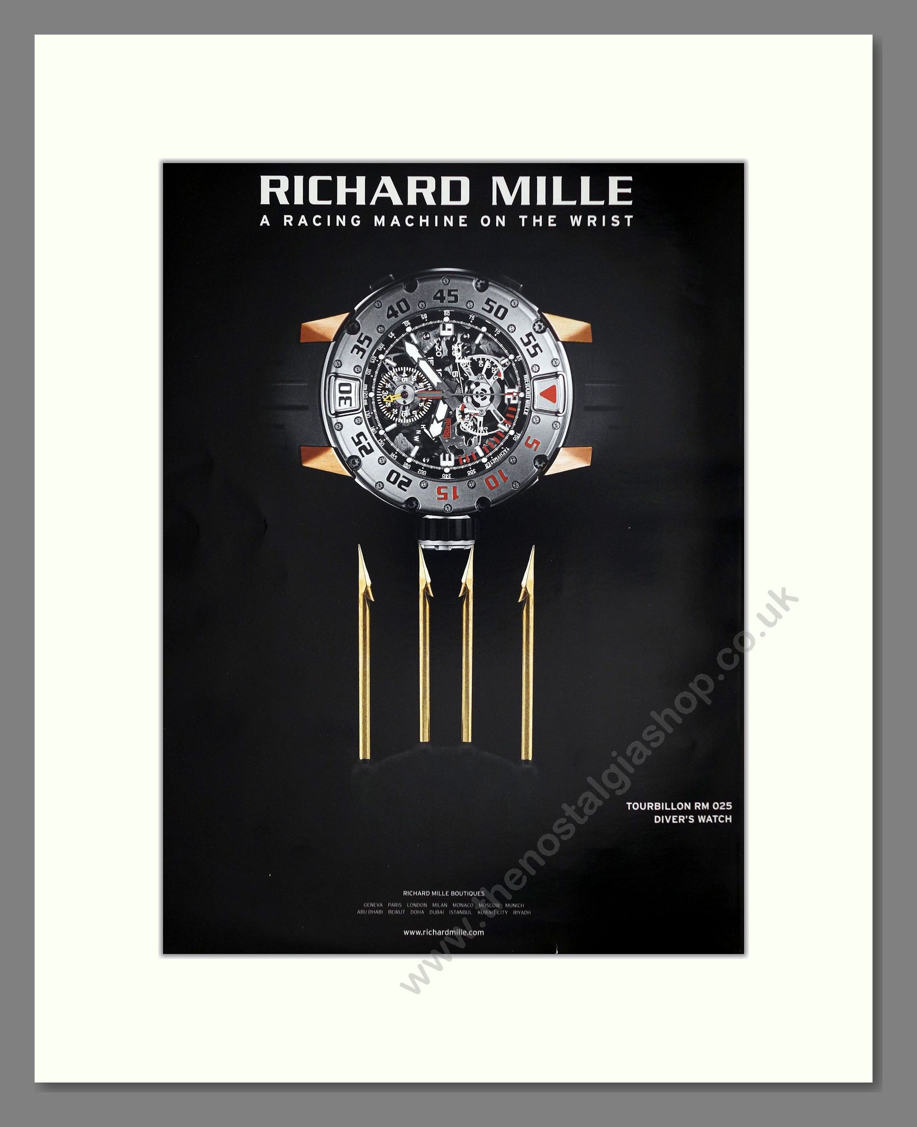 Richard Mille - Tourbillon RM Divers Watch. Vintage Advert 2020 (ref AD67473)