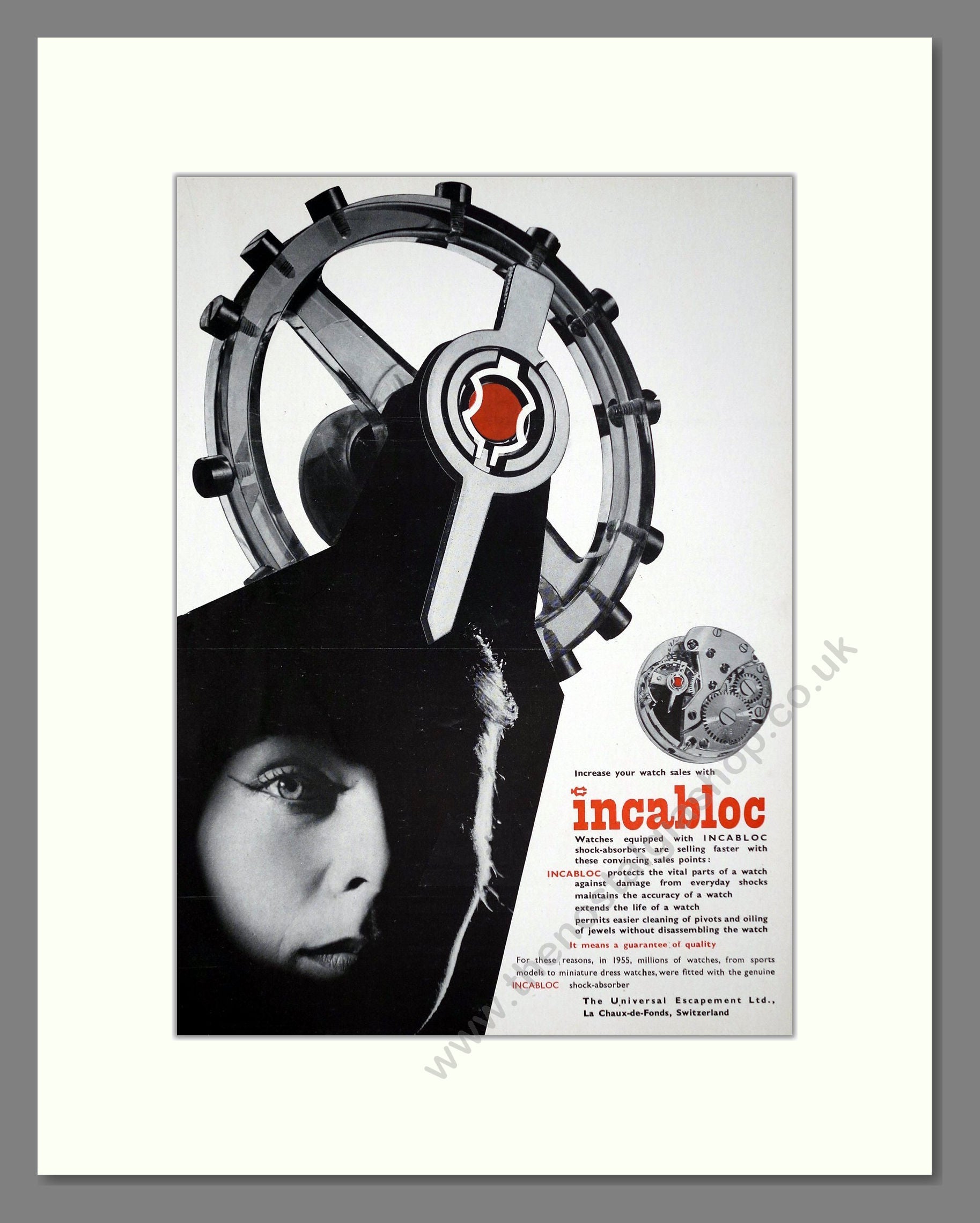 Incabloc - Shock Protection. Vintage Advert 1956 (ref AD67478)