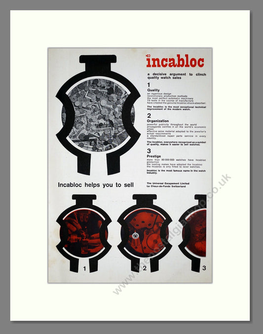 Incabloc - Shock Protection. Vintage Advert 1957 (ref AD67479)