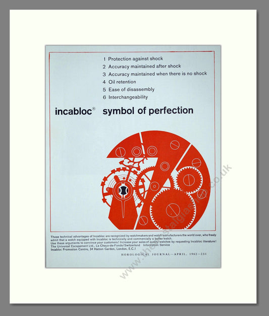 Incabloc - Shock Protection. Vintage Advert 1962 (ref AD67480)