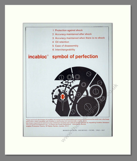 Incabloc - Shock Protection. Vintage Advert 1962 (ref AD67481)