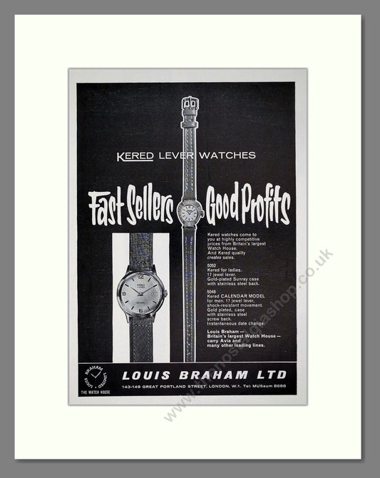 Kered - Lever Watched. Vintage Advert 1962 (ref AD67484)