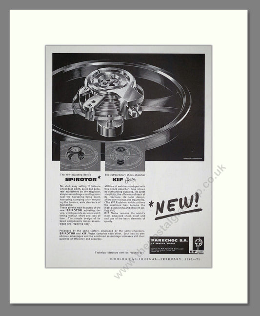 Parechoc - Spirator / Kif Components. Vintage Advert 1962 (ref AD67485)