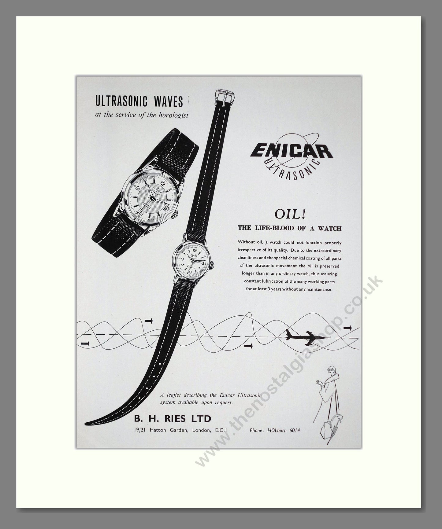 Enicar - Ultrasonic. Vintage Advert 1956 (ref AD67488)