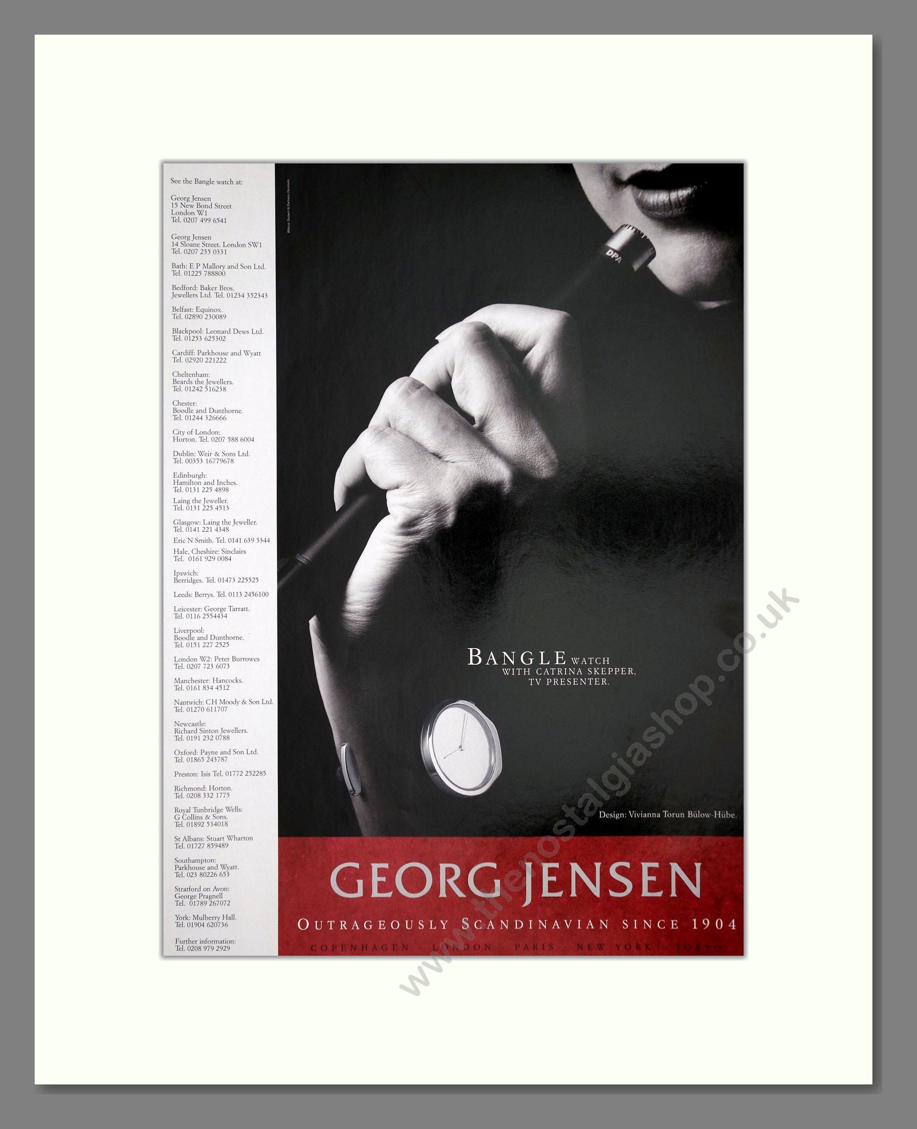 Georg Jensen - Bangle Watch. Vintage Advert 2000 (ref AD67496)