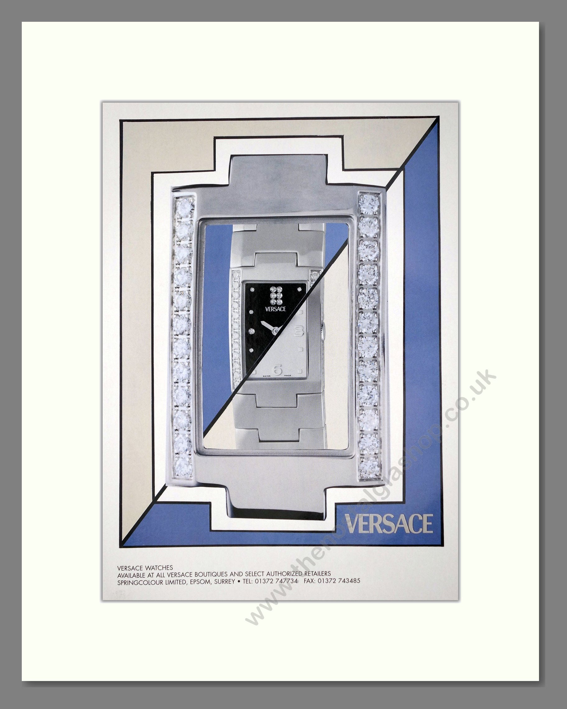 Versace - Tank Watch. Vintage Advert 2000 (ref AD67497)