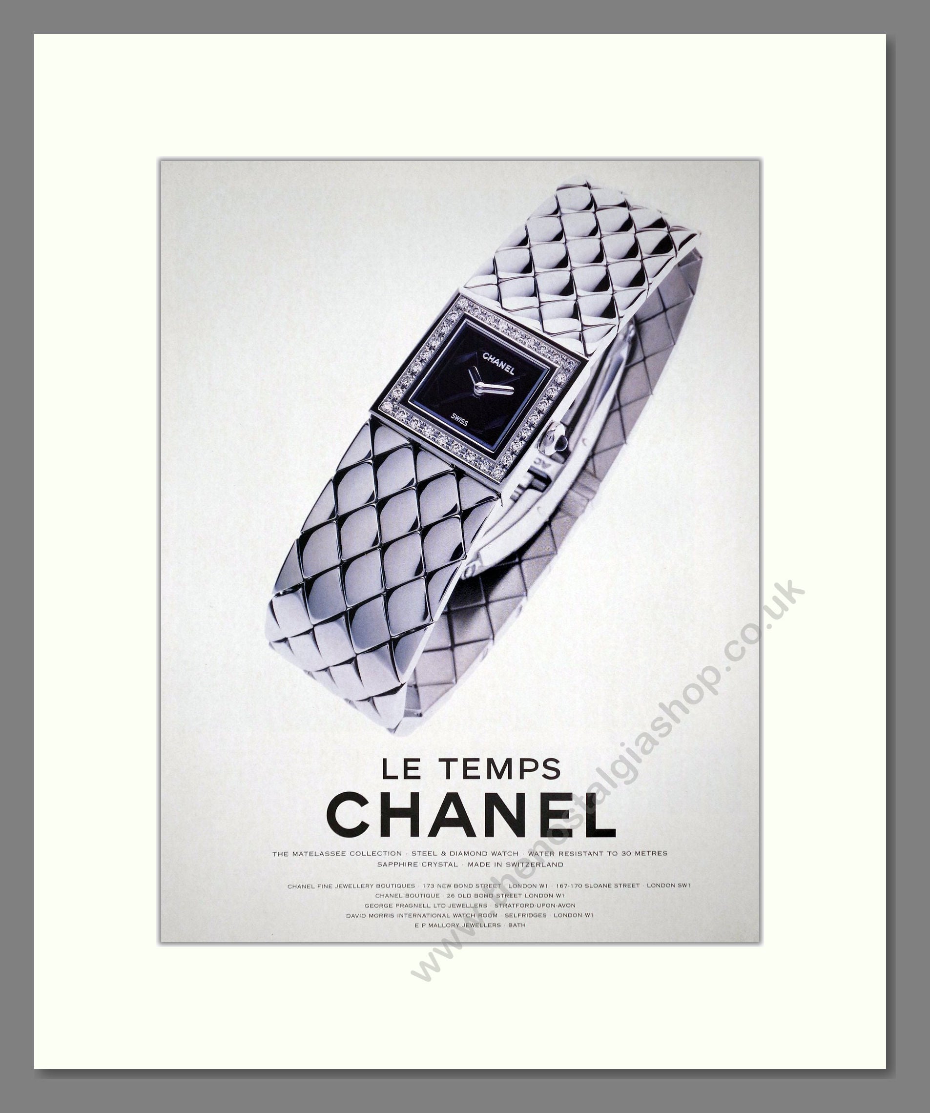 Chanel - Matelassee Collection. Vintage Advert 1999 (ref AD67502)