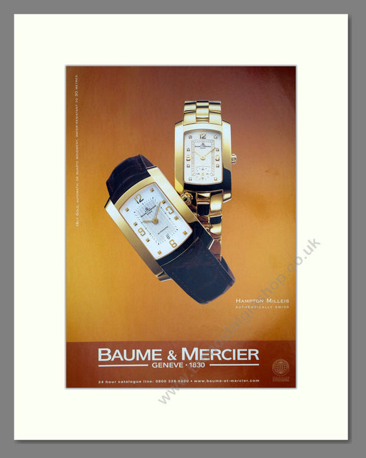 Baume & Mercier - Hampton Milleis. Vintage Advert 2000 (ref AD67504)