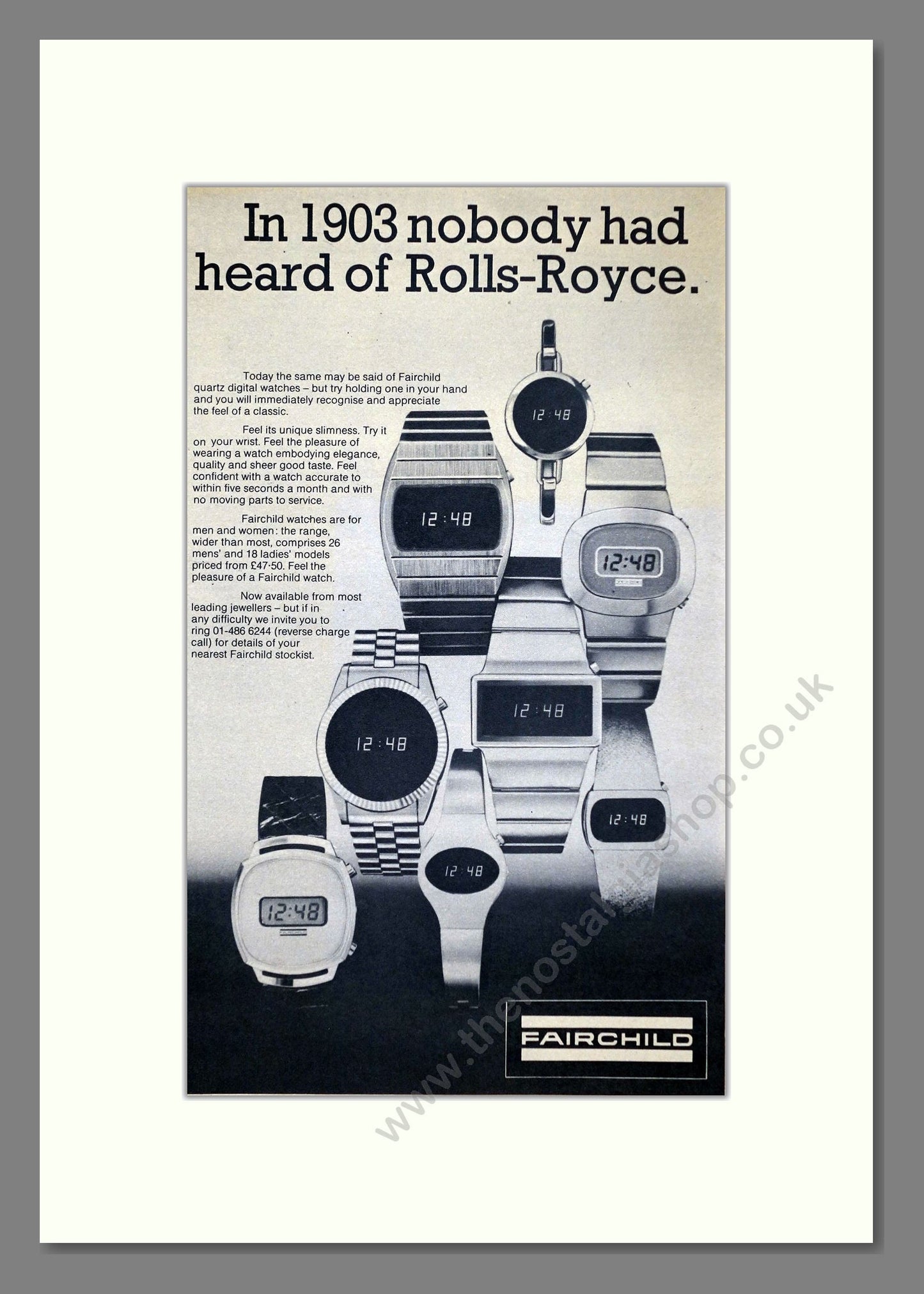 Fairchild - Various Watches. Vintage Advert 1976 (ref AD67530)