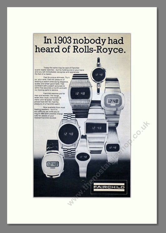 Fairchild - Various Watches. Vintage Advert 1976 (ref AD67530)