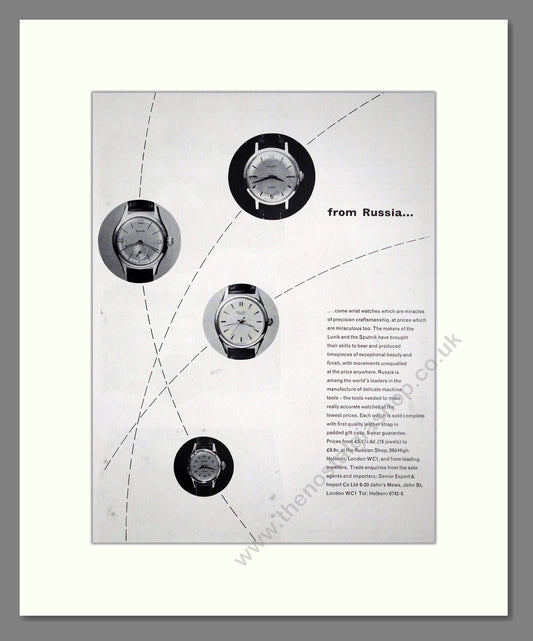 Poljot - Russian Watches. Vintage Advert 1961 (ref AD67537)
