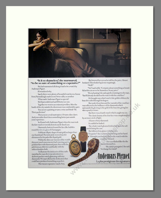 Audemars Piguet - Ladies Watches. Vintage Advert 1978 (ref AD67538)