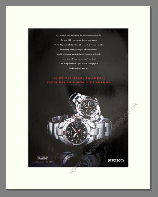 Seiko - Perpetual Calendar. Vintage Advert 2000 (ref AD67548)
