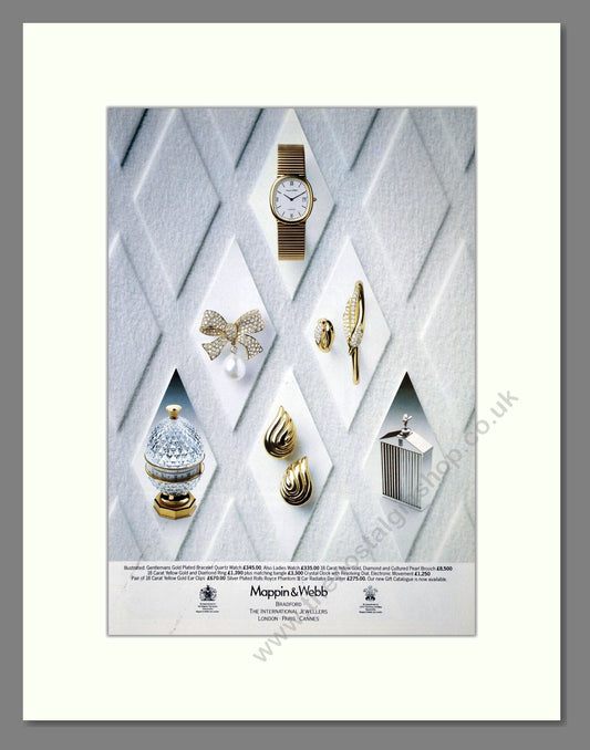 Mappin & Webb - Quartz Watch. Vintage Advert 1985 (ref AD67563)