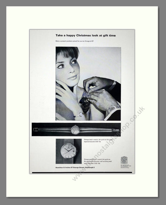 Omega - At Hamilton And Inches. Vintage Advert 1964 (ref AD67568)