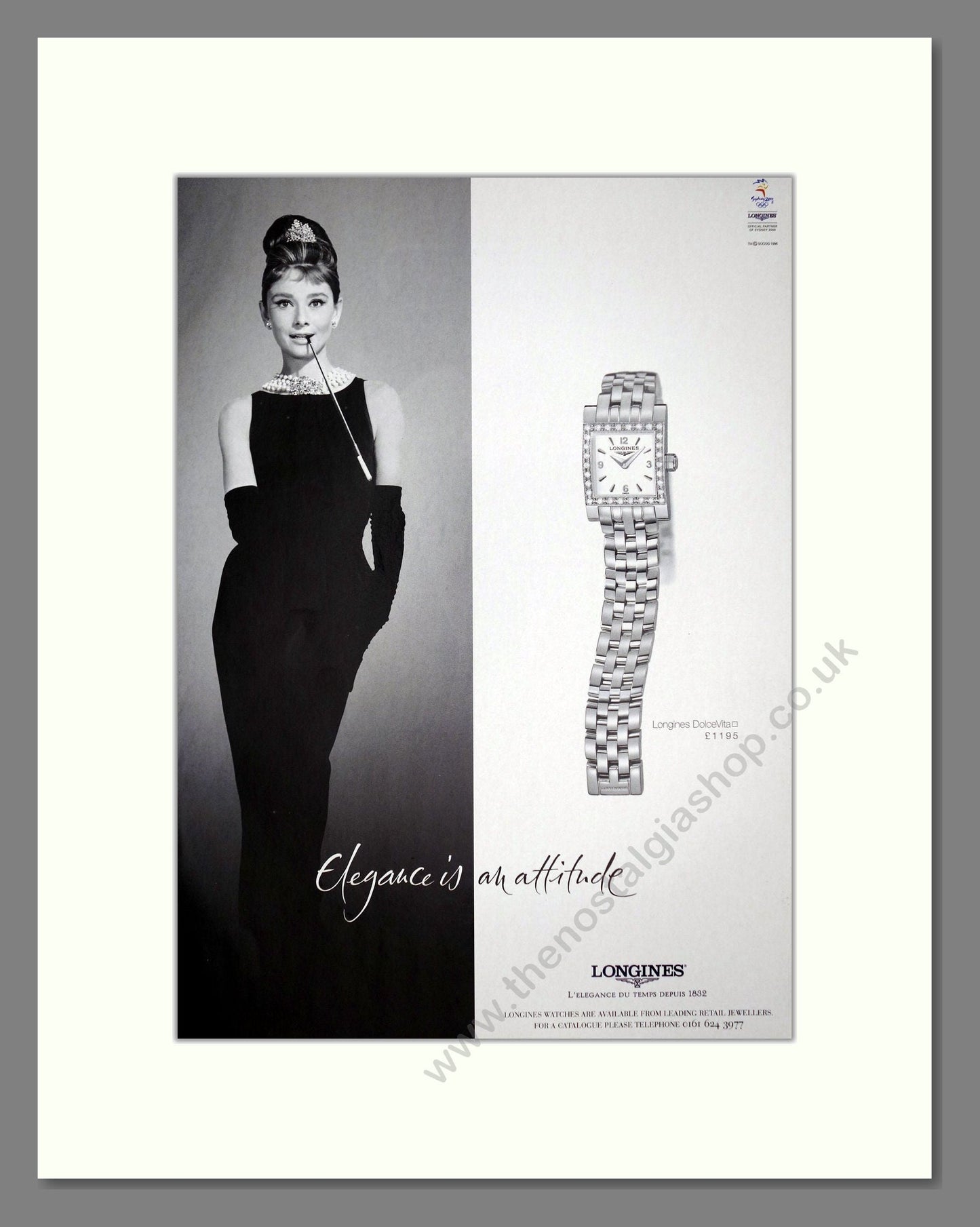 Longines - Dolce Vita (Audrey Hepburn). Vintage Advert 2000 (ref AD67581)