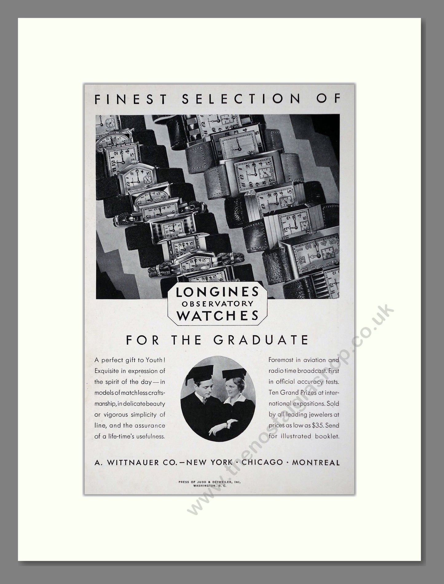 Longines - Observatory. Vintage Advert 1930 (ref AD67584)