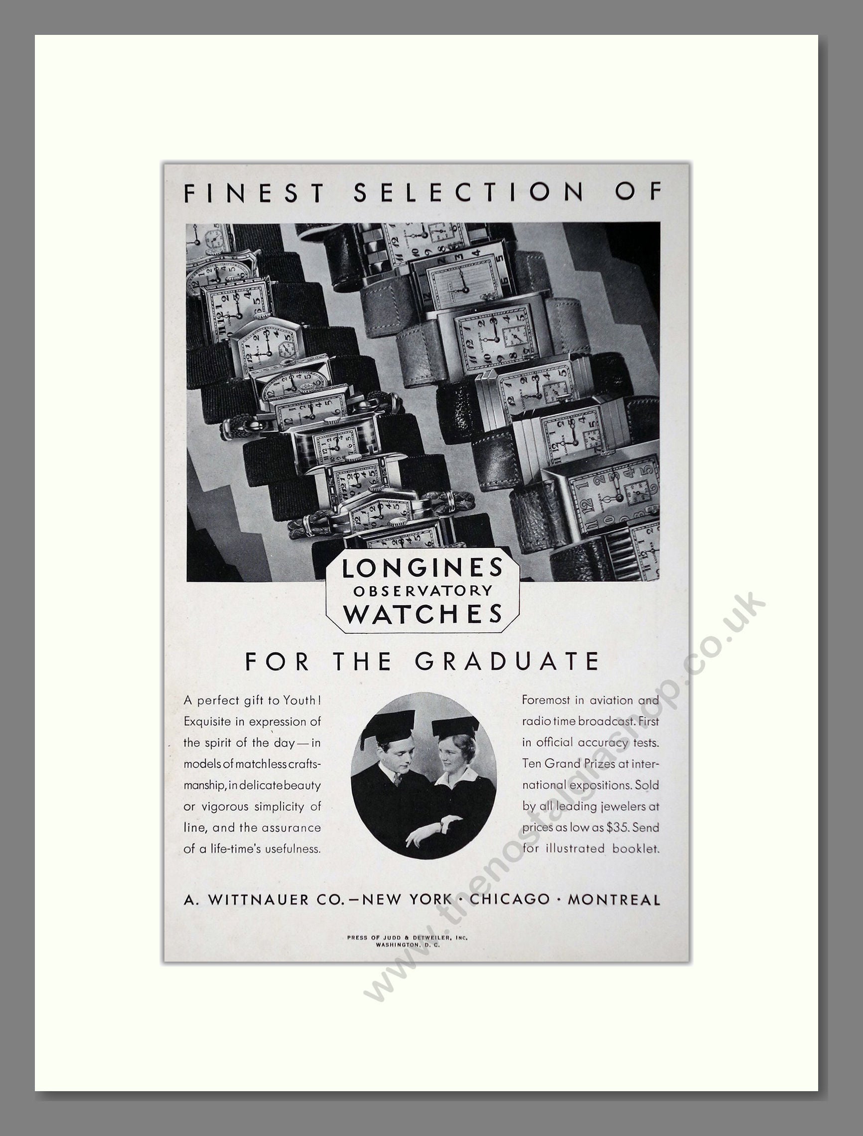 Longines - Observatory. Vintage Advert 1930 (ref AD67584)