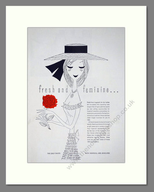 Ingersoll - Ladies Watches (Double Advert). Vintage Advert 1962 (ref AD67589)