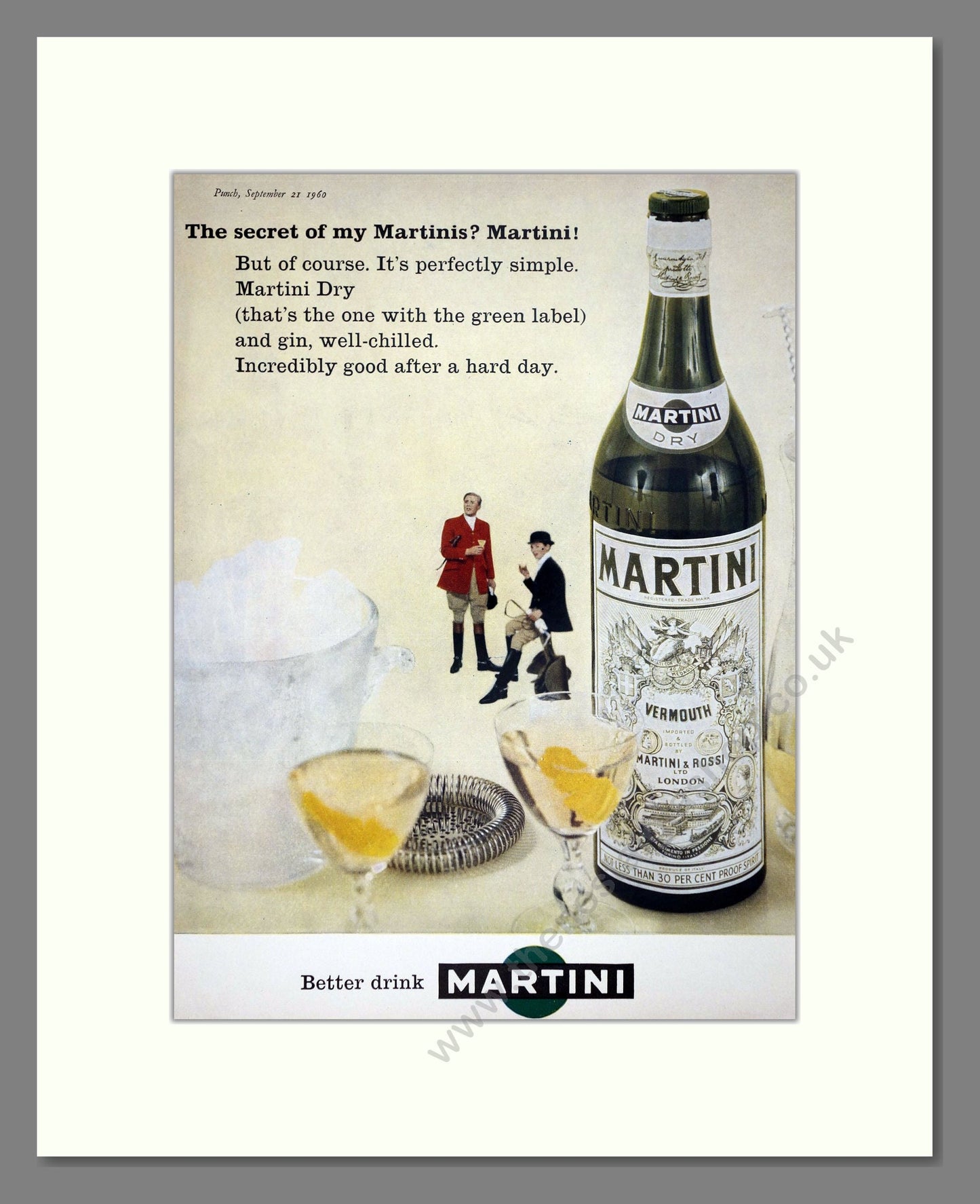 Martini - Vermouth. Vintage Advert 1960 (ref AD67593)