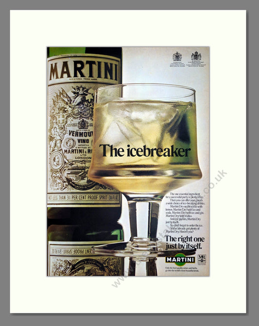 Martini - Vermouth. Vintage Advert 1974 (ref AD67597)