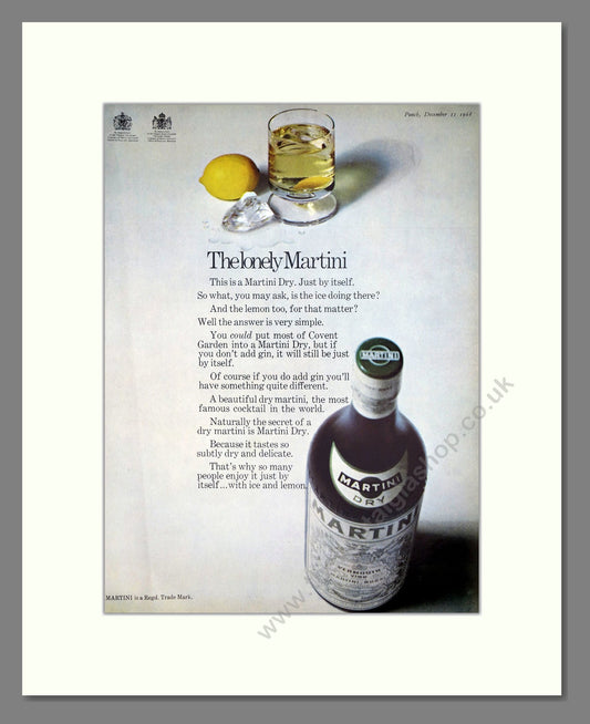 Martini - Vermouth. Vintage Advert 1968 (ref AD67599)
