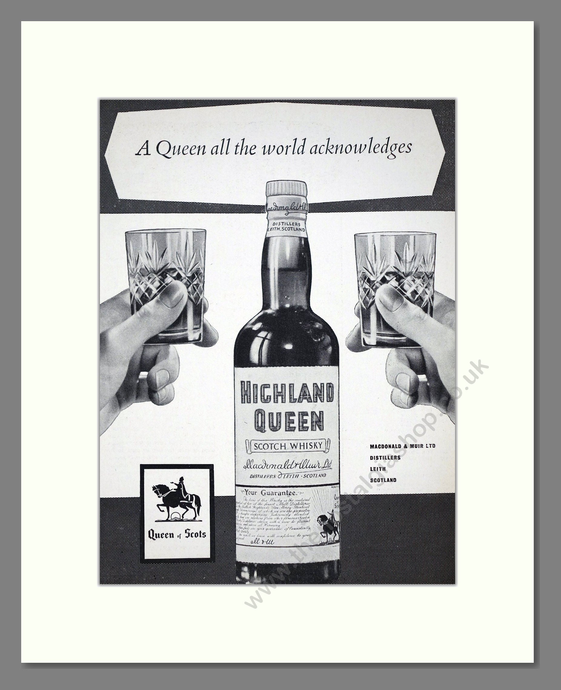 Highland Queen - Scotch Whisky. Vintage Advert 1960 (ref AD67603)