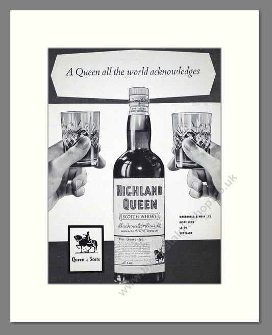 Highland Queen - Scotch Whisky. Vintage Advert 1960 (ref AD67603)