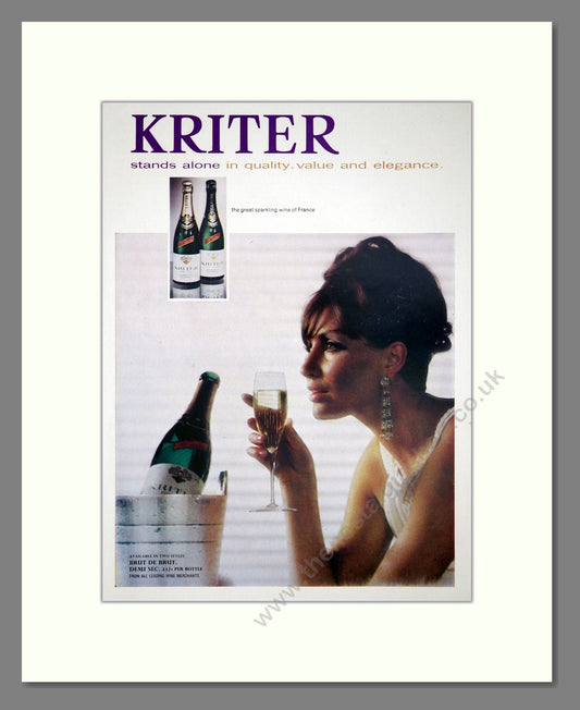 Kriter - Sparkling Wine. Vintage Advert 1968 (ref AD67616)