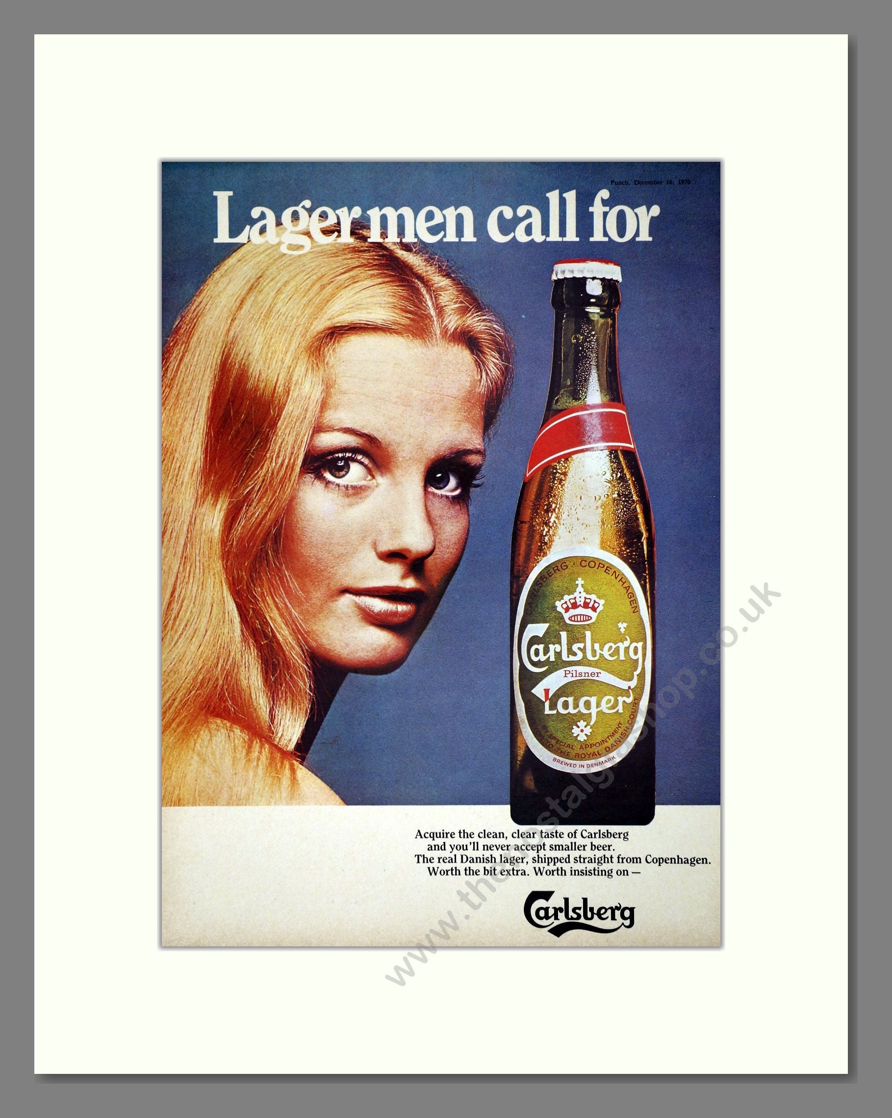 Carlsberg - Lager. Vintage Advert 1970 (ref AD67624)