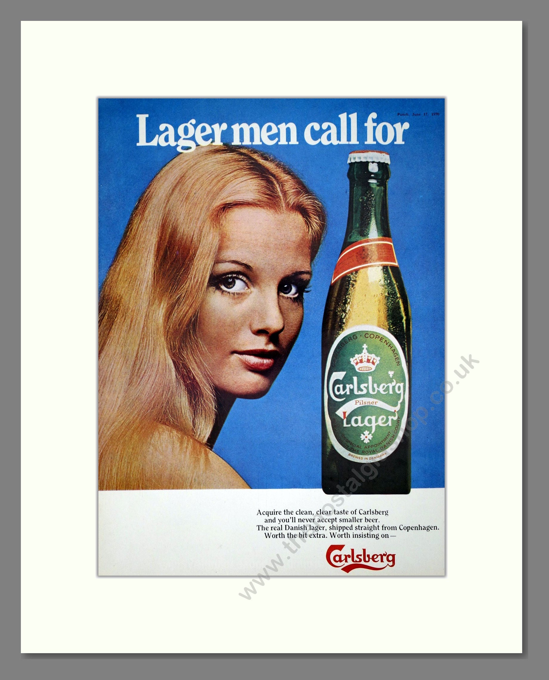 Carlsberg - Lager. Vintage Advert 1970 (ref AD67625)