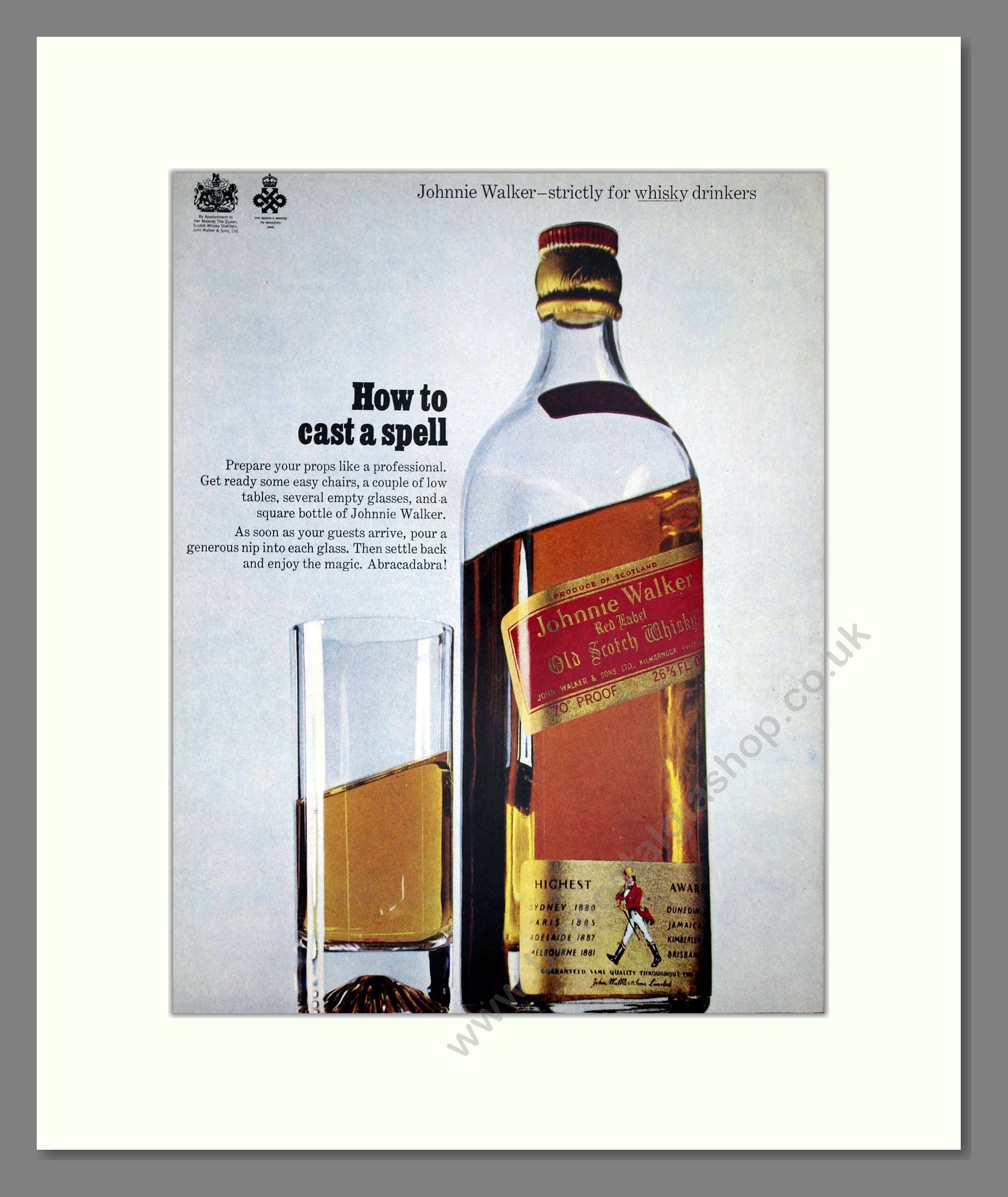 Johnnie Walker - Scotch Whisky. Vintage Advert 1967 (ref AD67632)