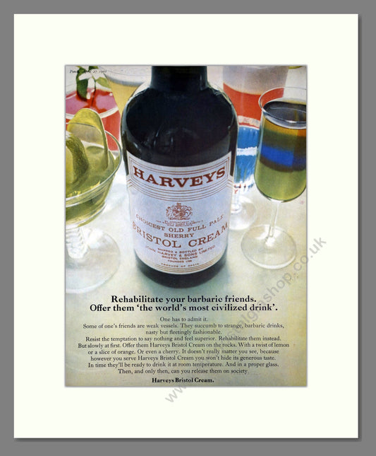 Harveys Bristol Cream - Sherry. Vintage Advert 1966 (ref AD67635)