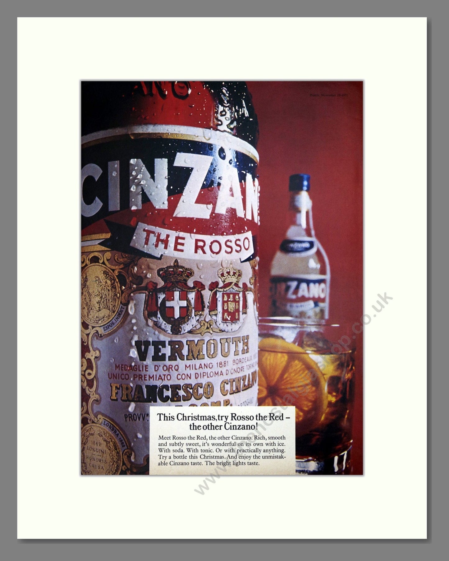 Cinzano - Vermouth. Vintage Advert 1971 (ref AD67643)
