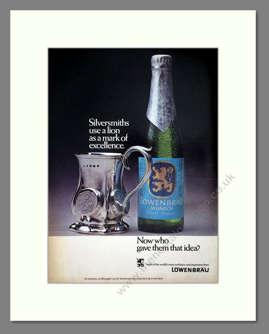 Lowenbrau - German Beer. Vintage Advert 1972 (ref AD67652)