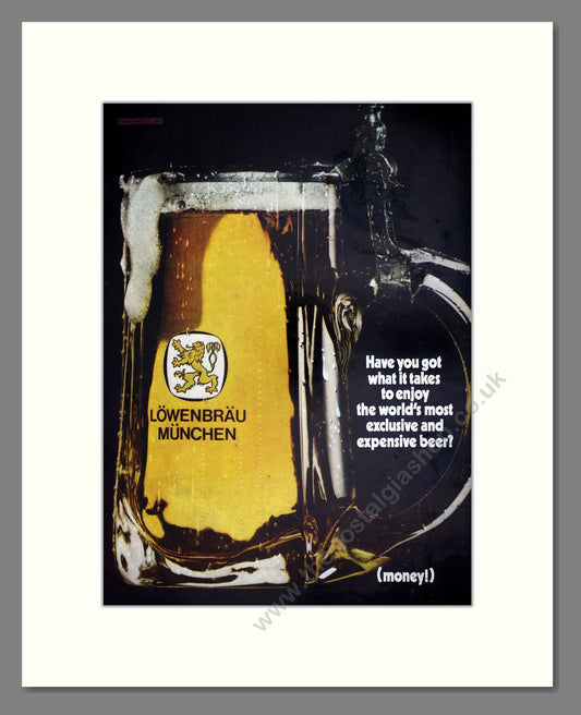 Lowenbrau - German Beer. Vintage Advert 1970 (ref AD67655)