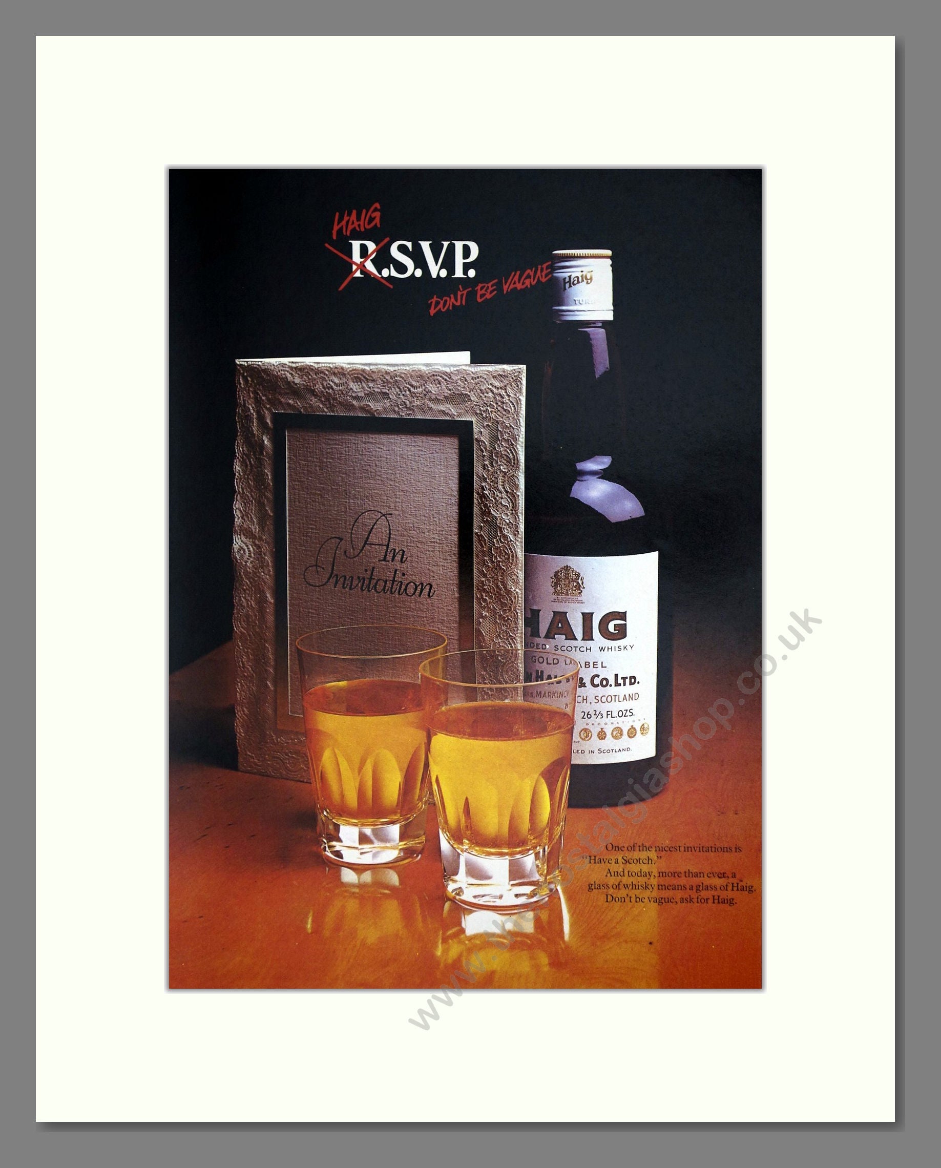 Haig - Scotch Whisky. Vintage Advert 1972 (ref AD67681)