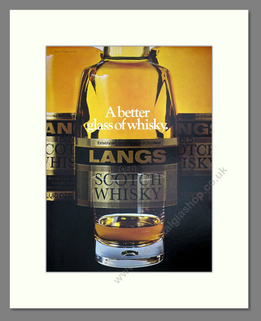 Langs - Scotch Whisky. Vintage Advert 1972 (ref AD67683)