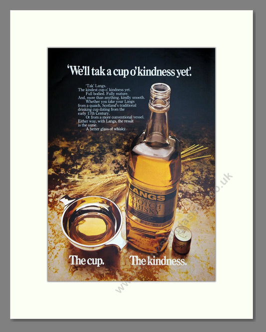 Langs - Scotch Whisky. Vintage Advert 1973 (ref AD67685)