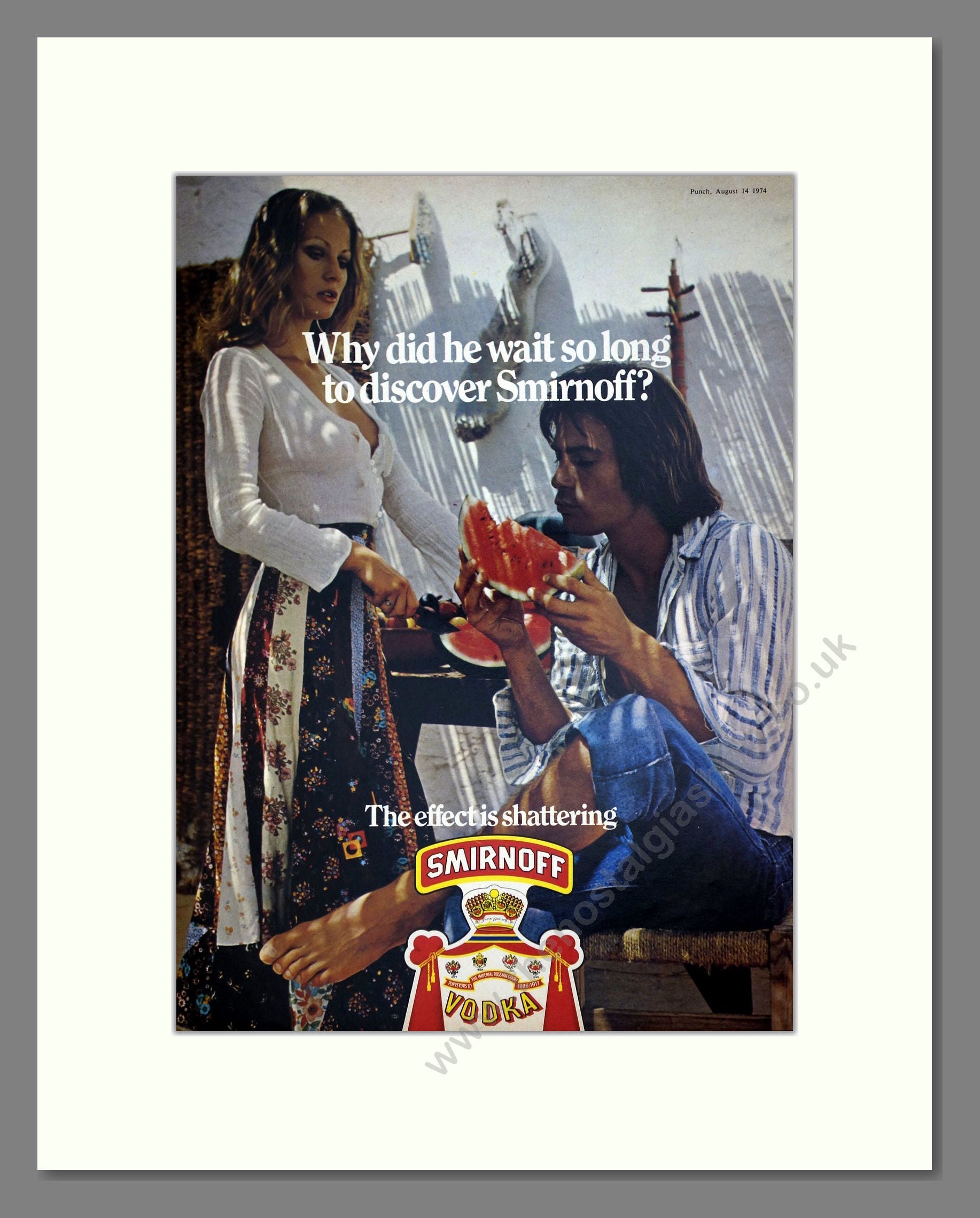 Smirnoff - Vodka. Vintage Advert 1974 (ref AD67688)